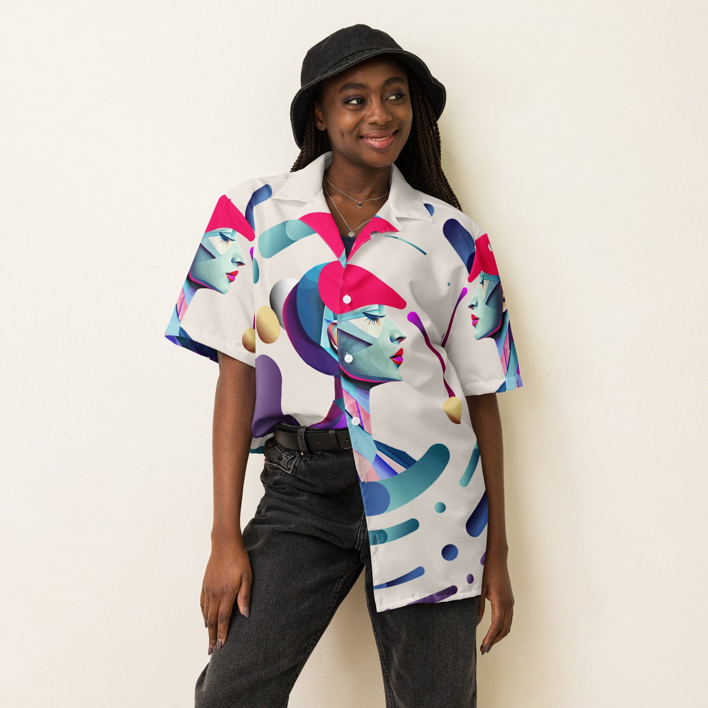 Unisex button shirt Kukloso Abstracticon No 21 - Free Shipping