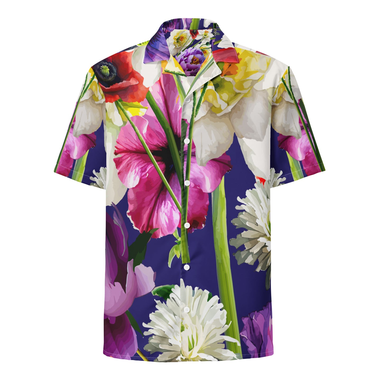 Unisex button shirt Kukloso Abstracticon Florals No 9 - Free Shipping