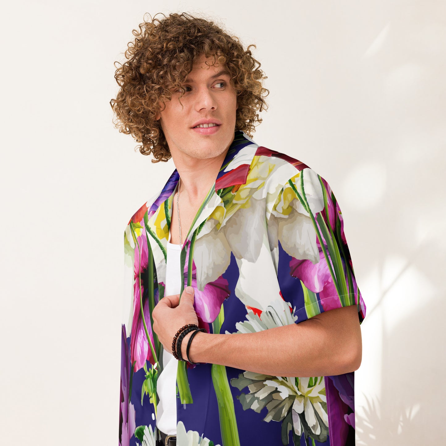 Unisex button shirt Kukloso Abstracticon Florals No 9 - Free Shipping