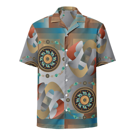 Unisex button shirt Kukloso Circularity No 742 Collage - Free Shipping