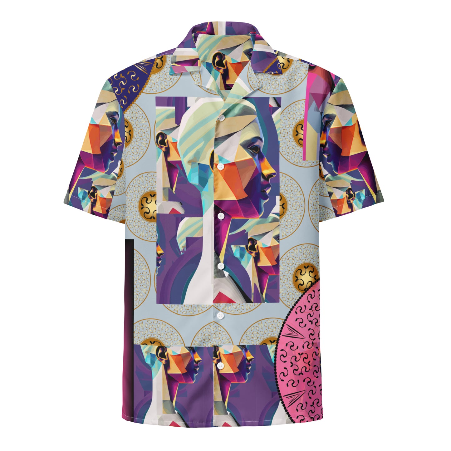 Unisex button shirt Kukloso Melange de Fleuron Collage No 6 - Free Shipping