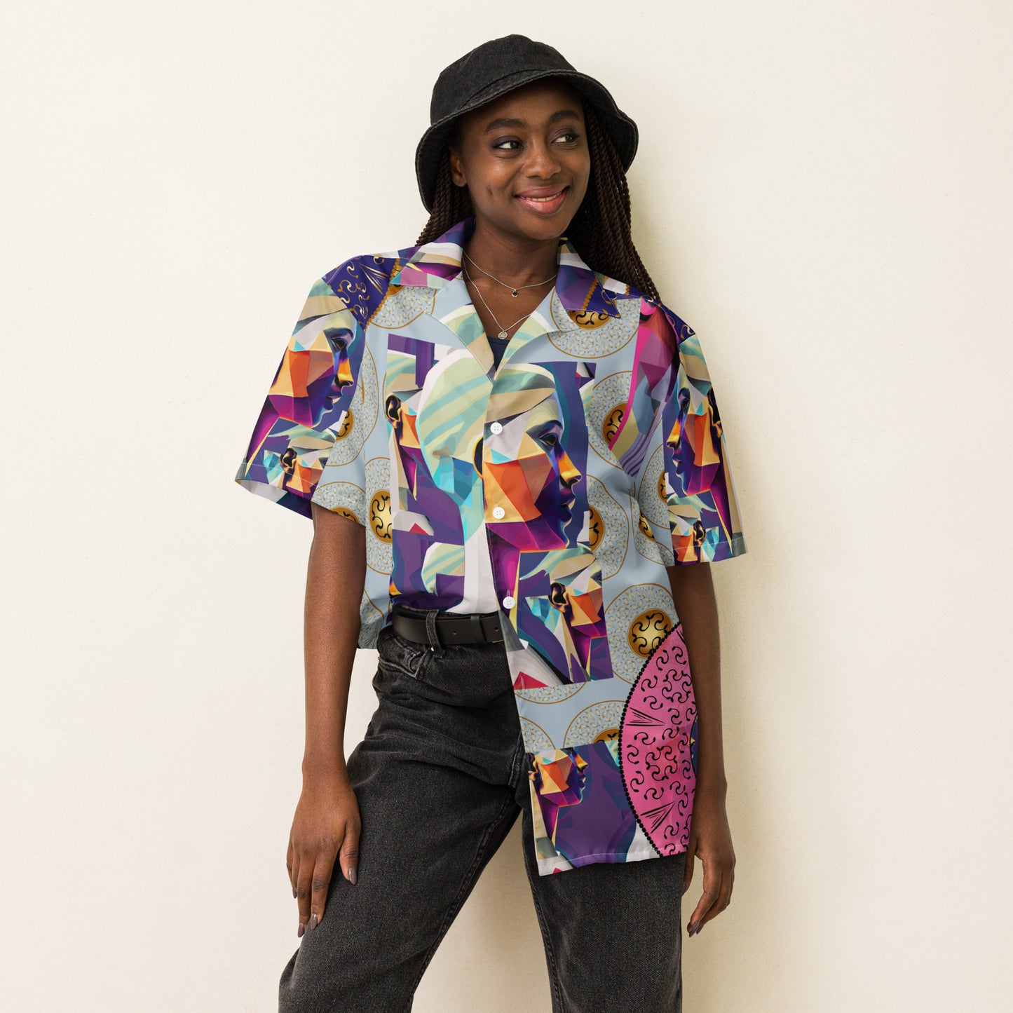 Unisex button shirt Kukloso Melange de Fleuron Collage No 6 - Free Shipping