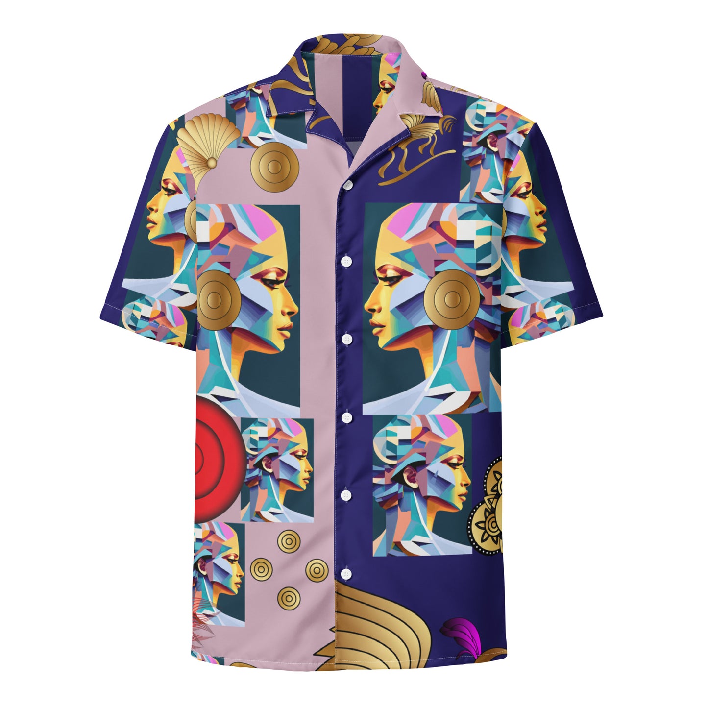 Unisex button shirtKukloso Melange de Fleuron No 5 - Free Shipping