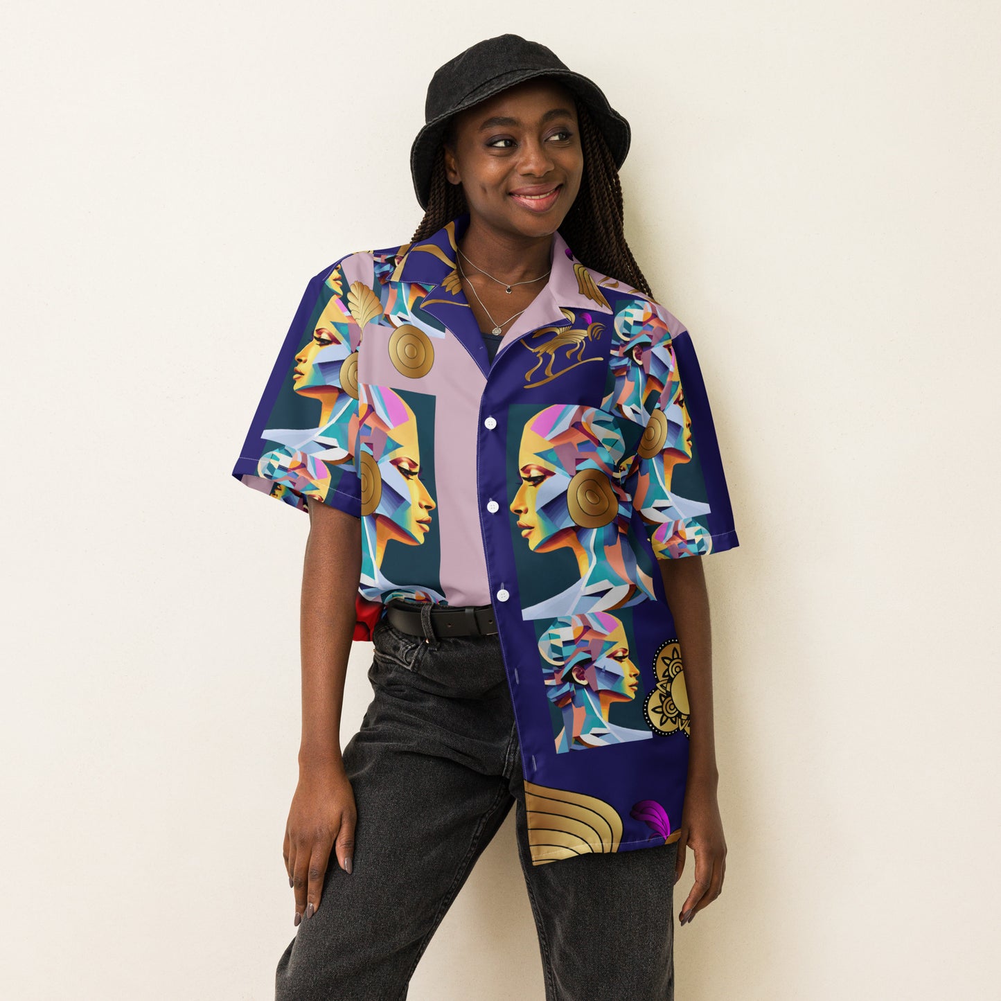 Unisex button shirtKukloso Melange de Fleuron No 5 - Free Shipping