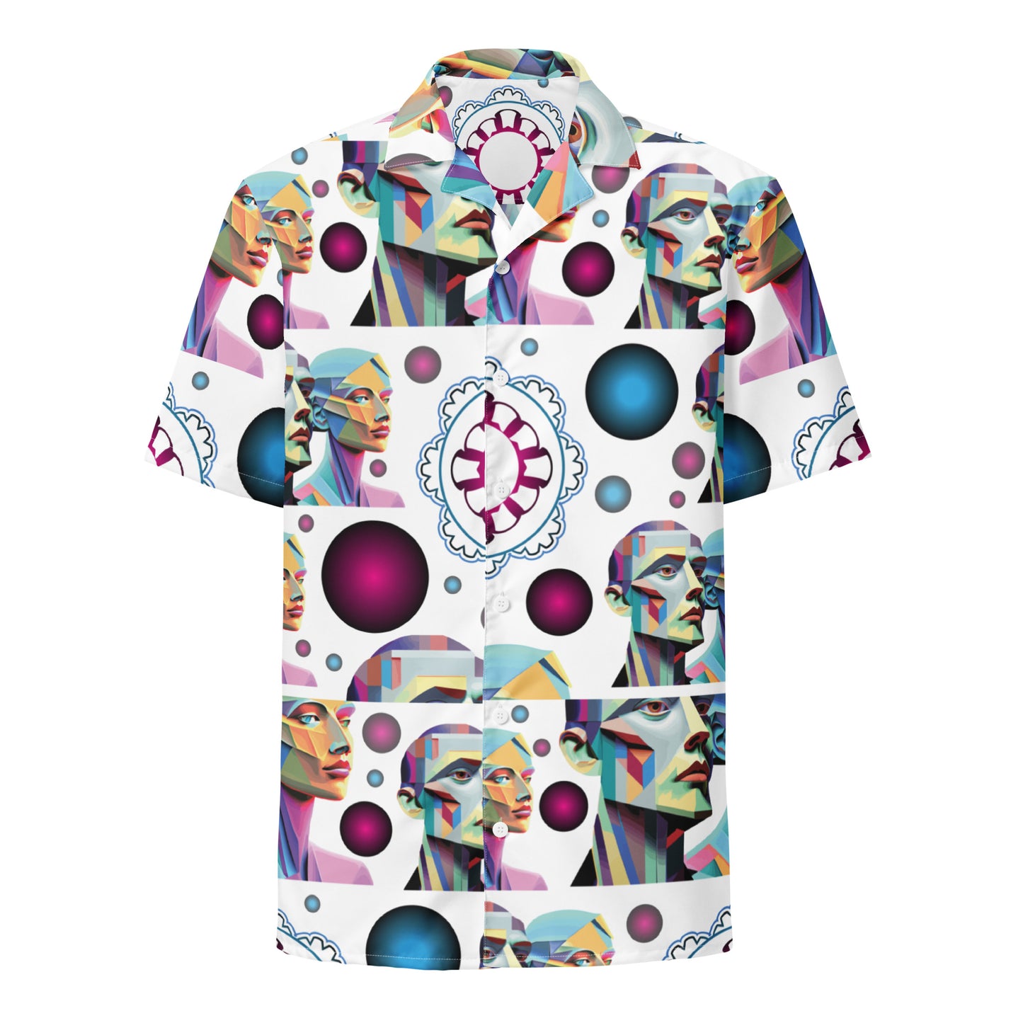 Unisex button shirt Kukloso Cubist Couple No 1 A - Free Shipping