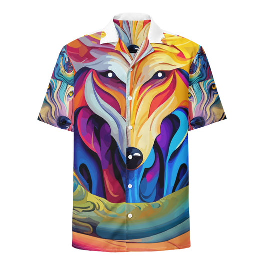 Unisex button shirt Kukloso Wolves in Liquid Color No 4 - Free Shipping