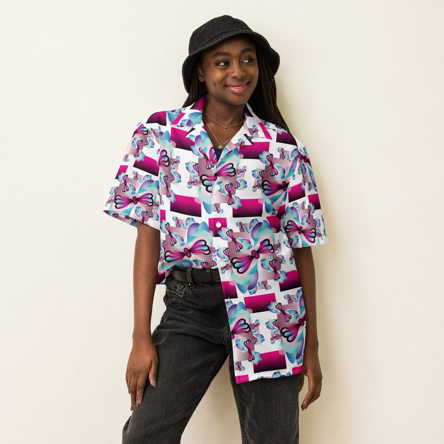 Unisex button shirt Kukloso Whimsical No 32 A - Free Shipping