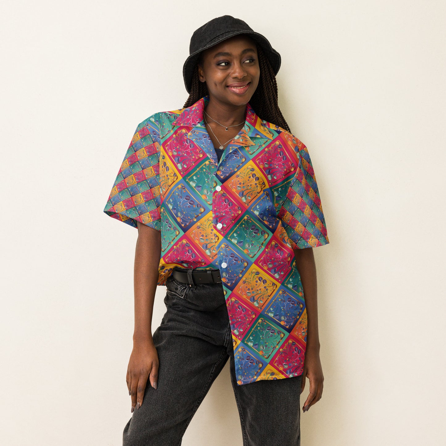 Unisex button shirt Kukloso Whimsical No 51 C - Free Shipping