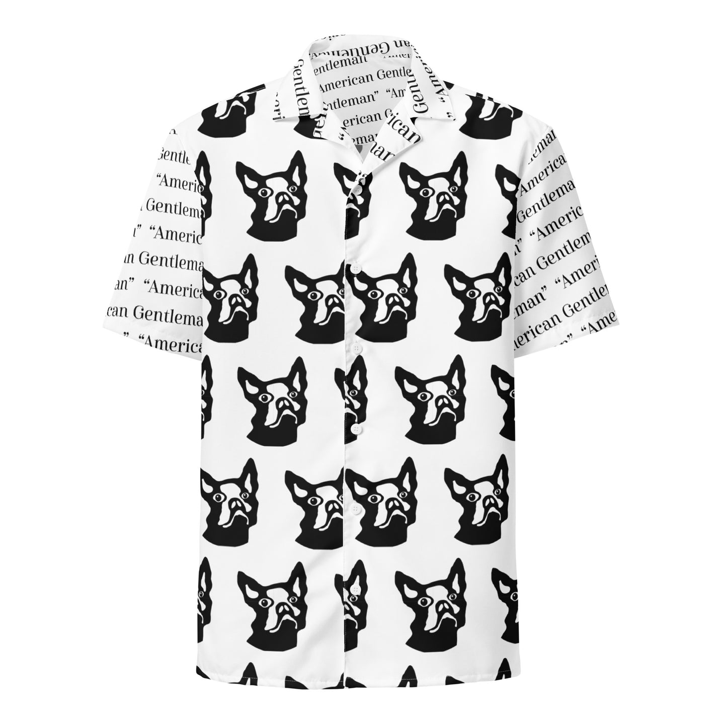 Unisex button shirt Kukloso Boston Terrier 'American Gentleman' - Free Shipping