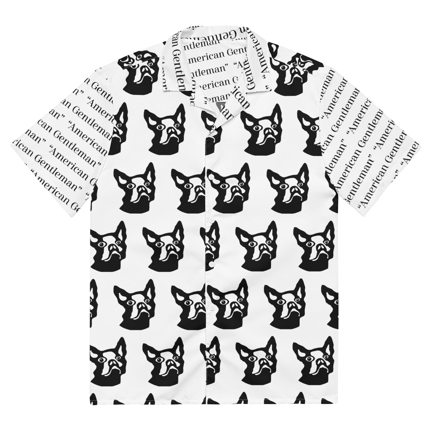 Unisex button shirt Kukloso Boston Terrier 'American Gentleman' - Free Shipping