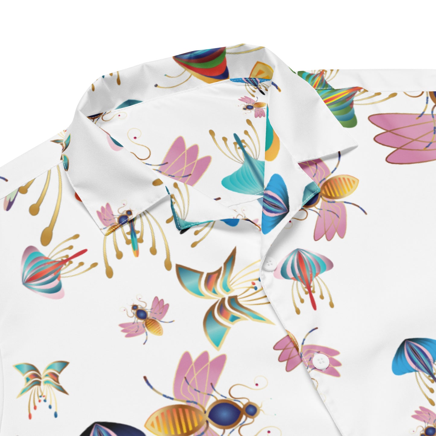 Unisex button shirt Kukloso Bees, Moths, Butterflies No 3 Small Pattern - Free Shipping