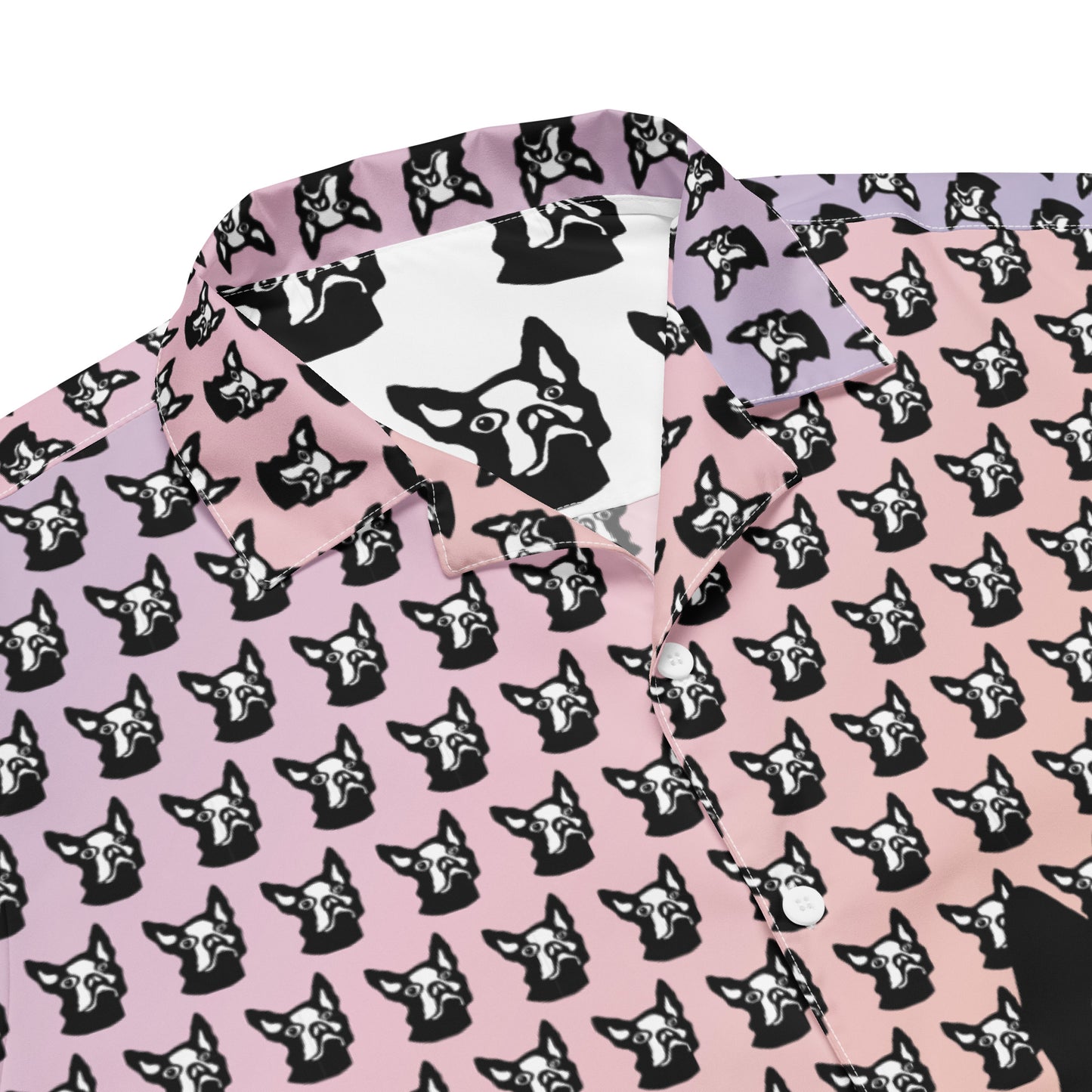 Unisex button shirt Kukloso Boston Terrier Pattern No 2 - Free Shipping