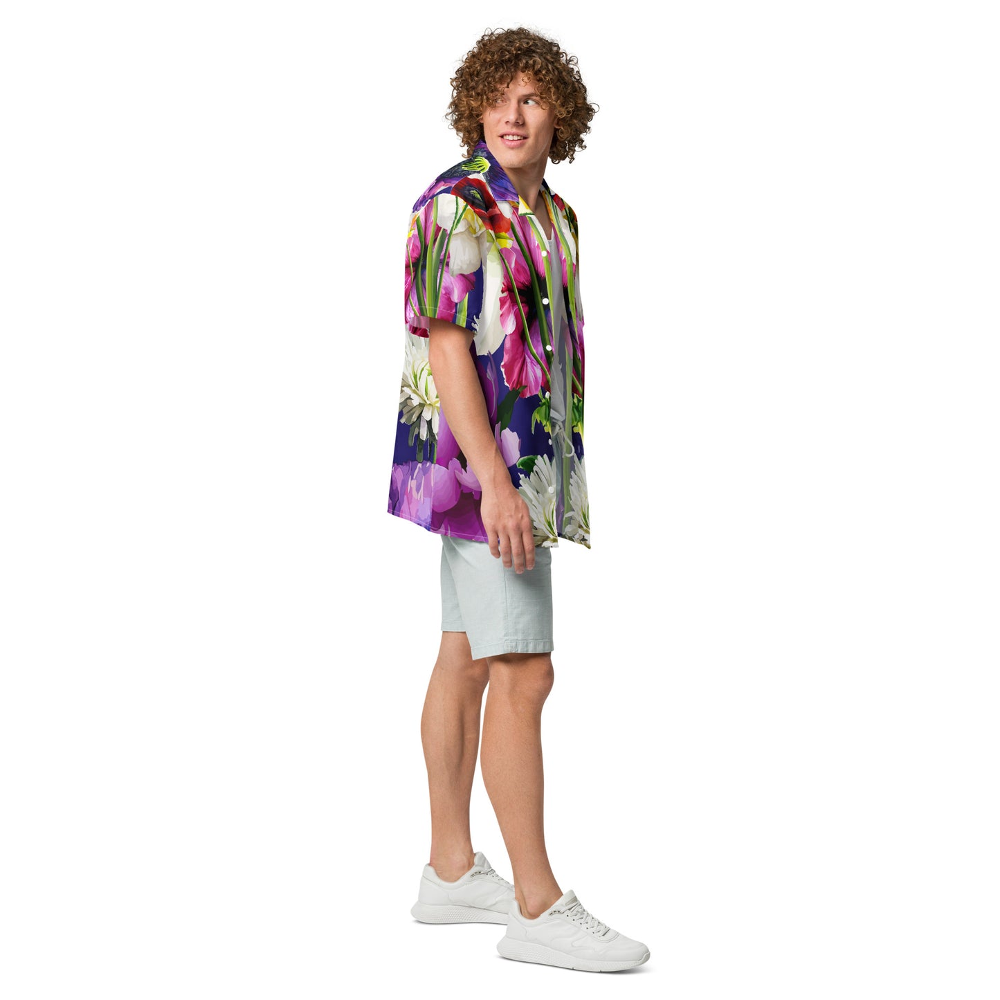 Unisex button shirt Kukloso Abstracticon Florals No 9 - Free Shipping