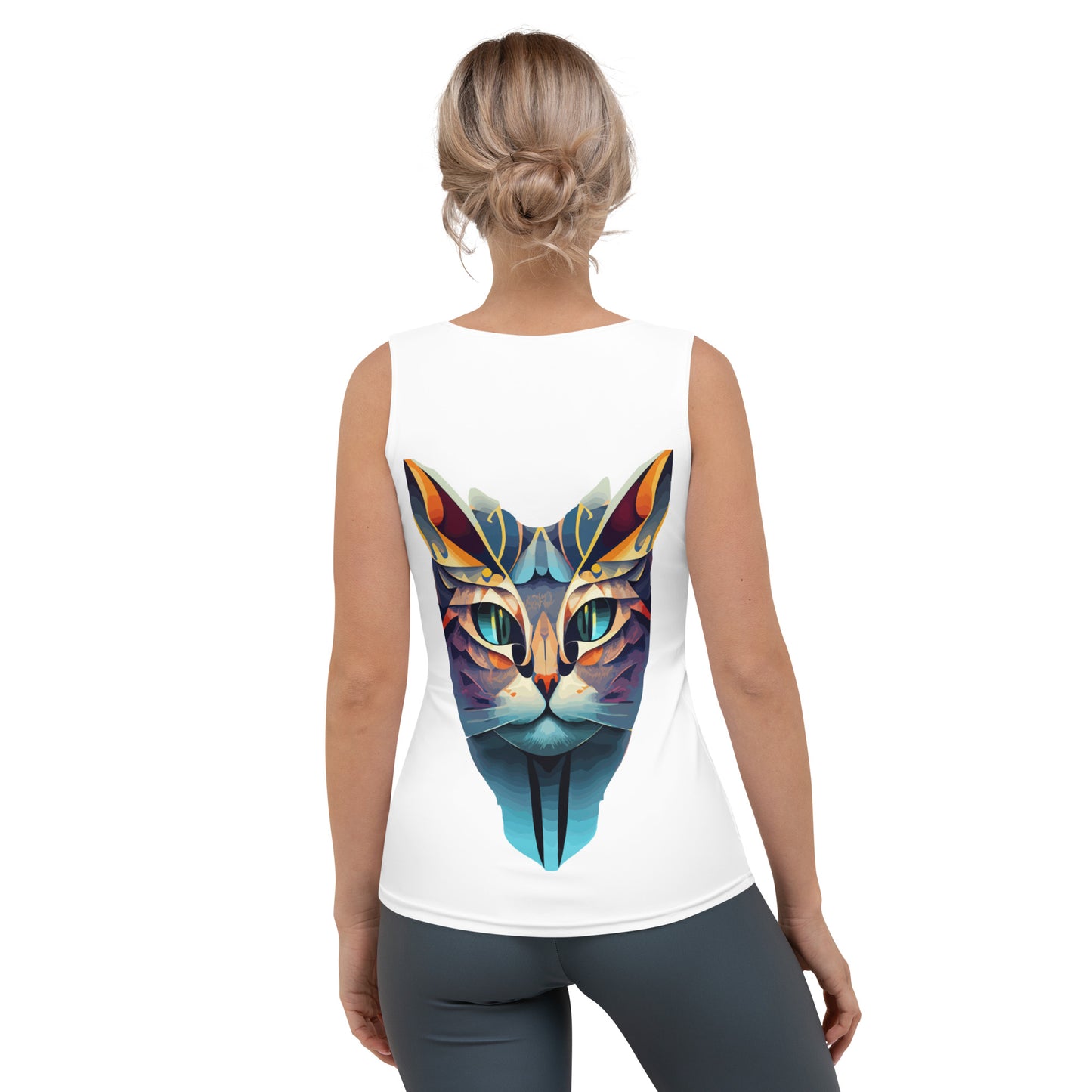 All-Over Women's Tank Top Kukloso Cubist Faces No 21 Mr Cat Free Shipping