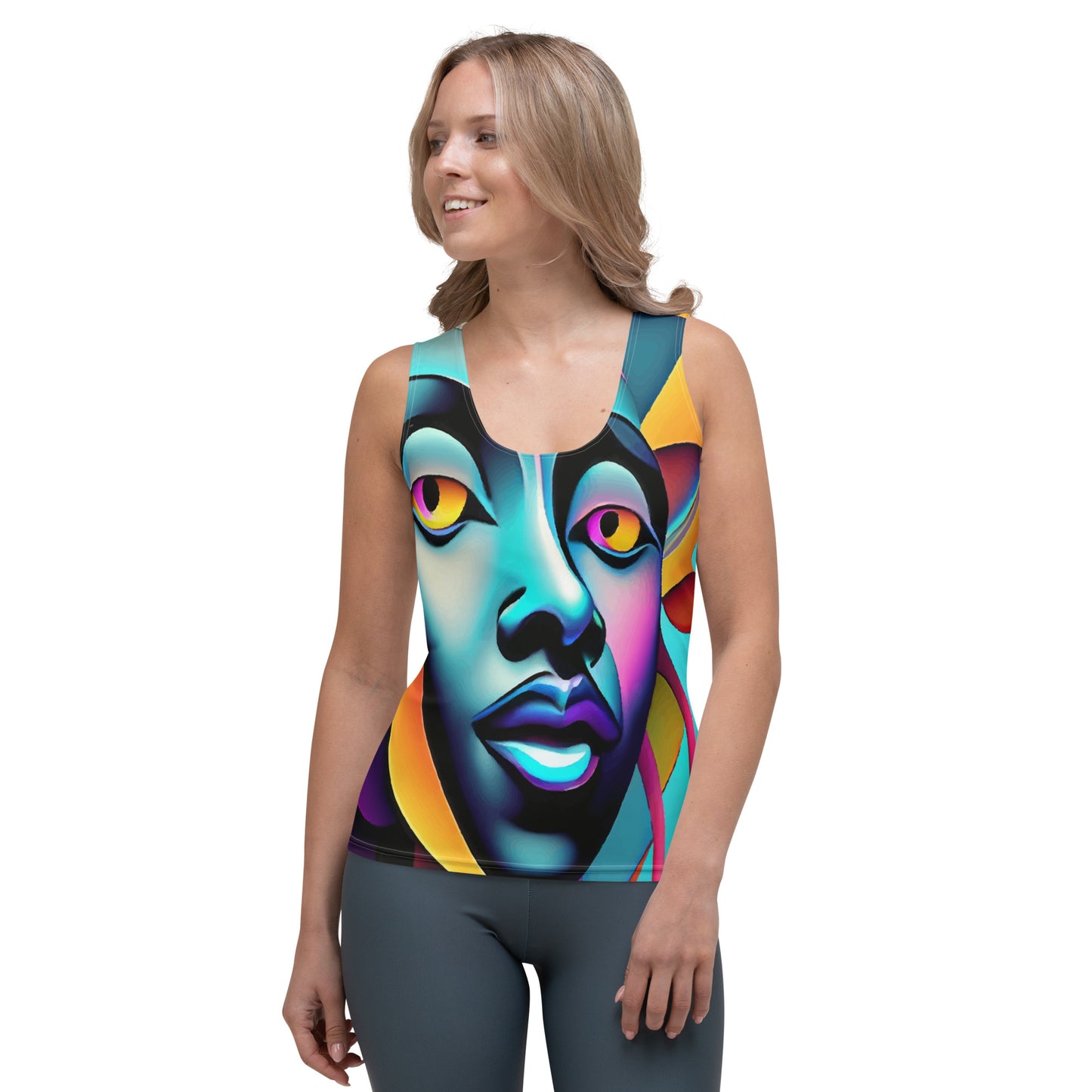 All-Over Women's Tank Top Kukloso Cubist Faces No 17 Free Shipping