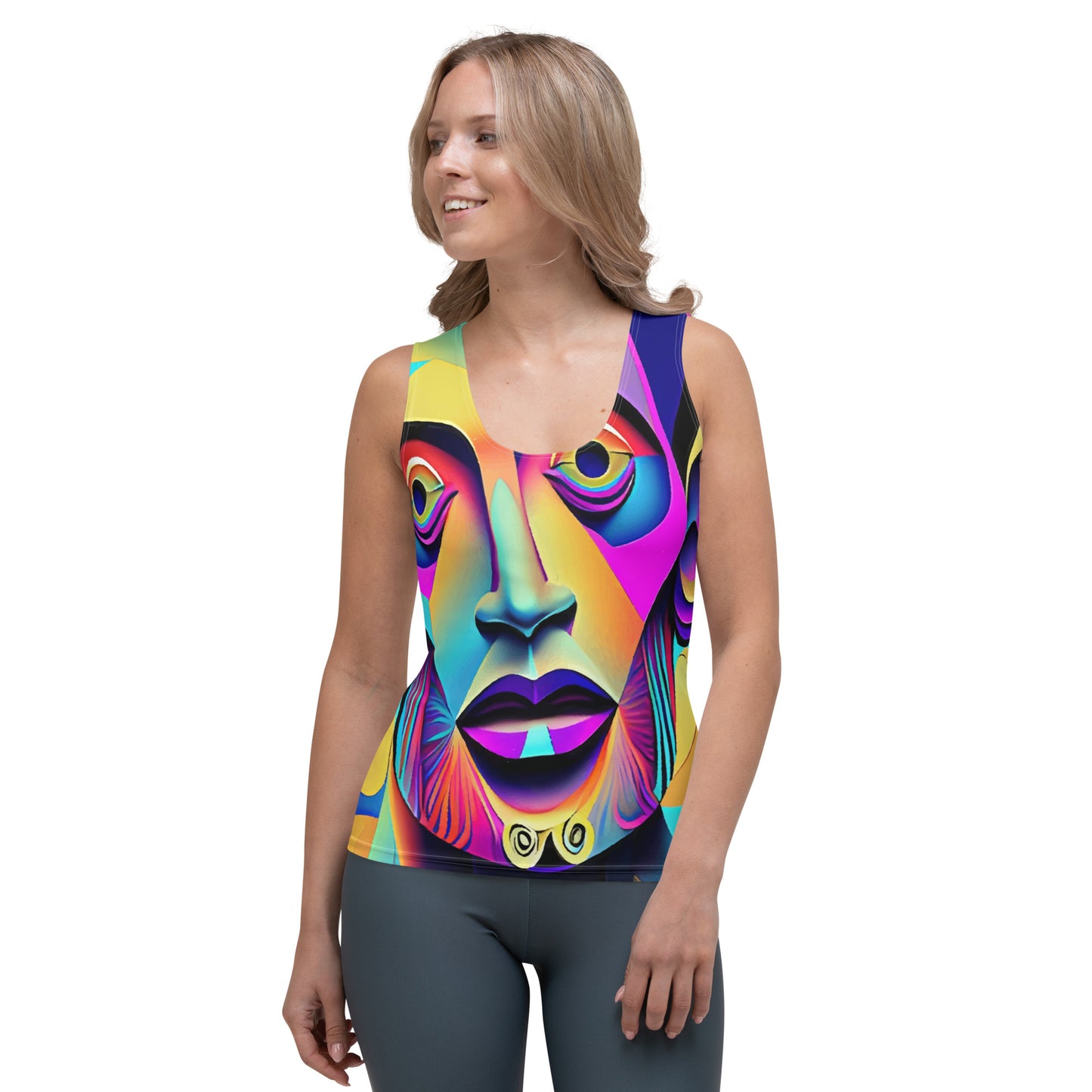 All-Over Women's Tank Top Kukloso Cubist Faces No 18 Free Shipping