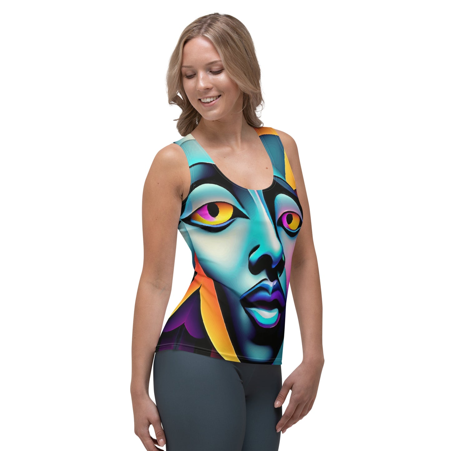 All-Over Women's Tank Top Kukloso Cubist Faces No 17 Free Shipping