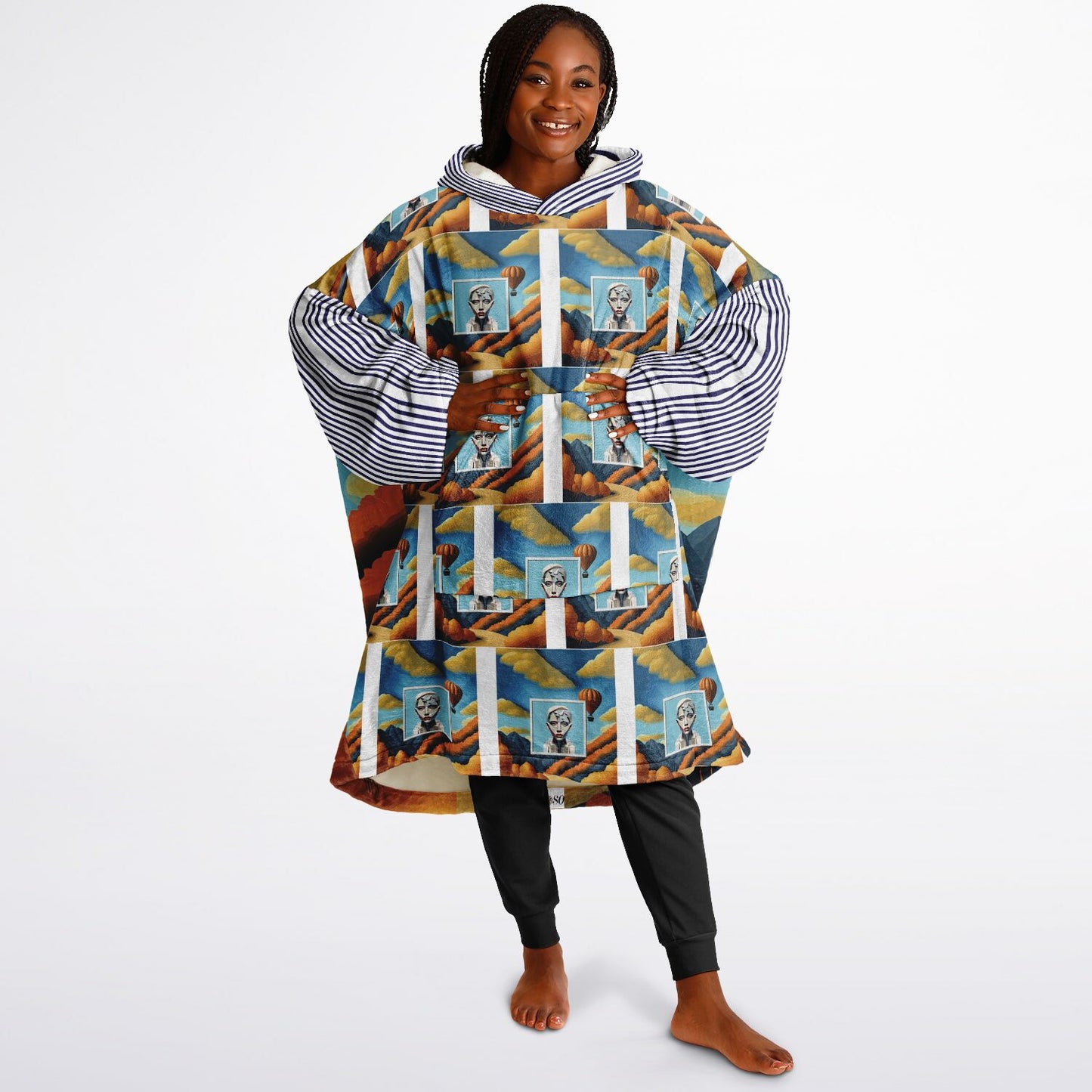 Snug Hoodie Economy - AOP Kukloso Cubist Faces No 60 Desert - Free Shipping