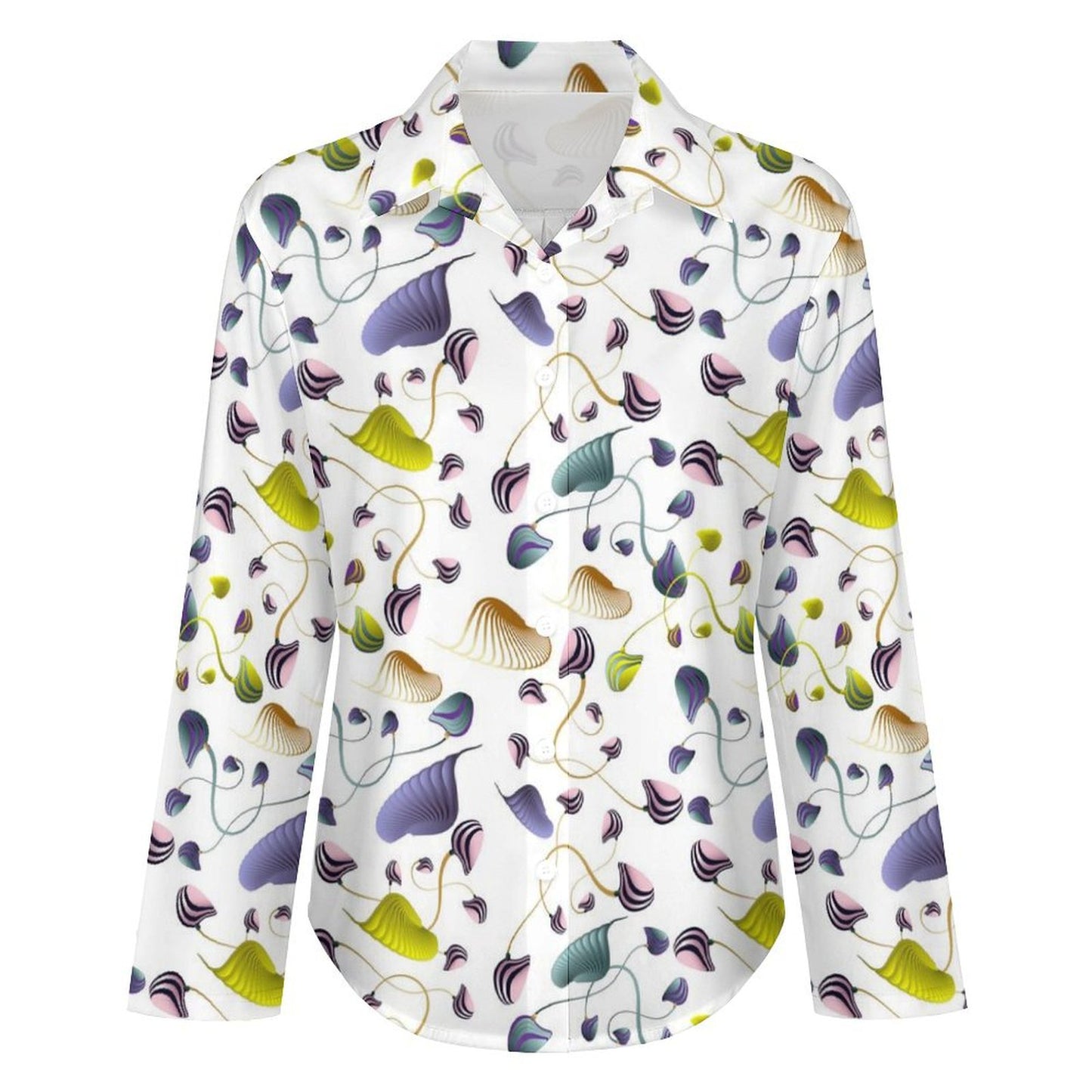 Long Sleeve Shirt Blouse Kukloso Abstract No 874