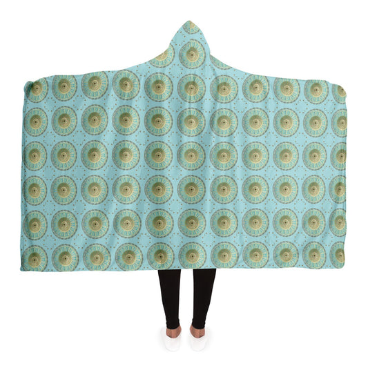 Hooded Blanket - AOP Mandala Delicata on Aqua