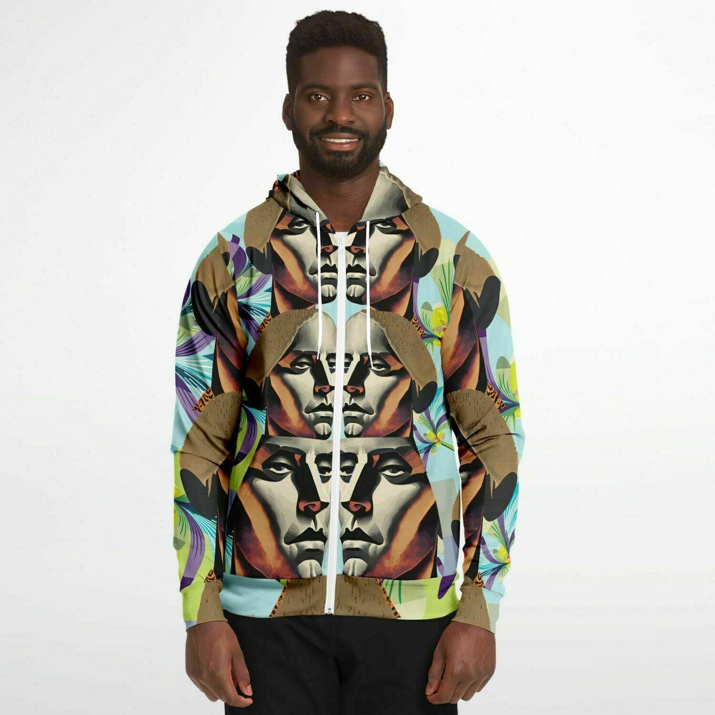 Fashion Zip-Up Hoodie - AOP  Kukloso Cubist Faces No 49 - Free Shipping