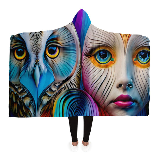 Hooded Blanket - AOP Kukloso Cubist Faces No 1 - Free Shipping