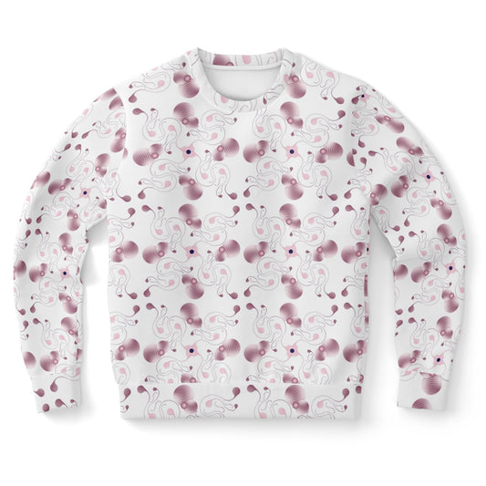 Athletic Sweatshirt - AOP  Kukloso Abstractical No 57 Pink Shapes on White - Free Shipping