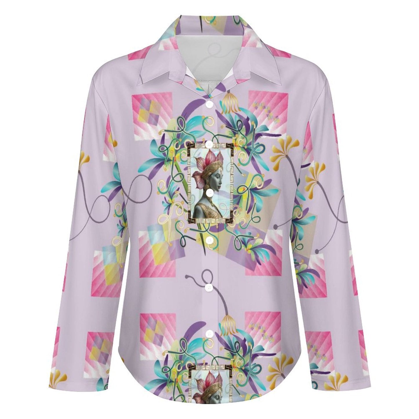 Long Sleeve Shirt Blouse Kukloso Abstract No 249