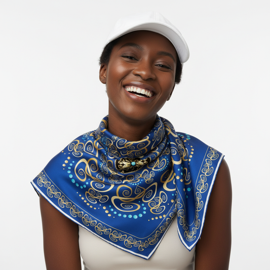 100% Silk Charmeuse Square Scarf Modern Mandala No 4