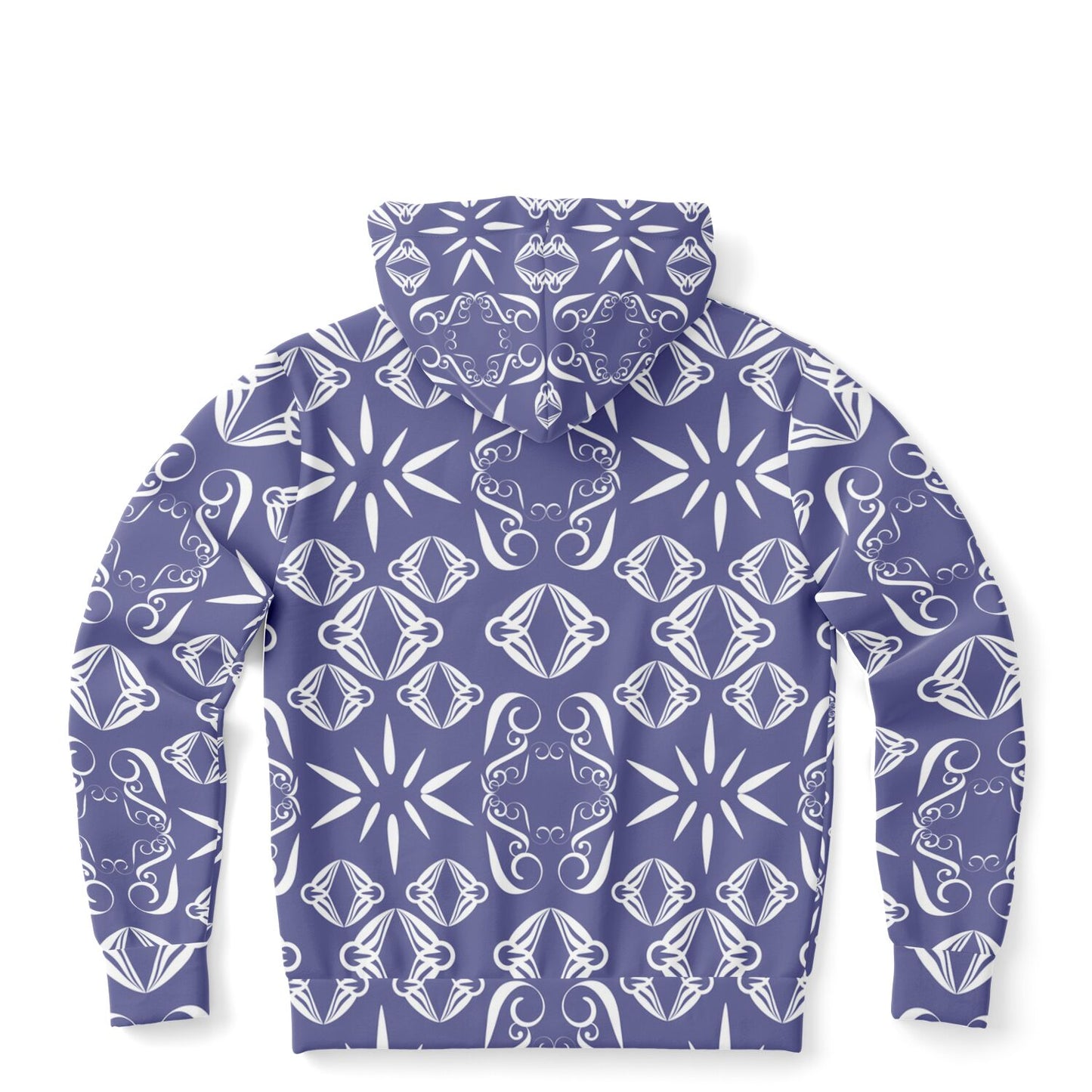 Fashion Zip-Up Hoodie - AOP  Kukloso Abstractical No 43 Periwinkle on White - Free Shipping