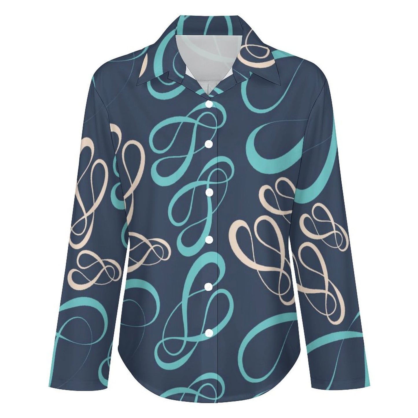 Long Sleeve Shirt Blouse Kukloso Abstract No 77