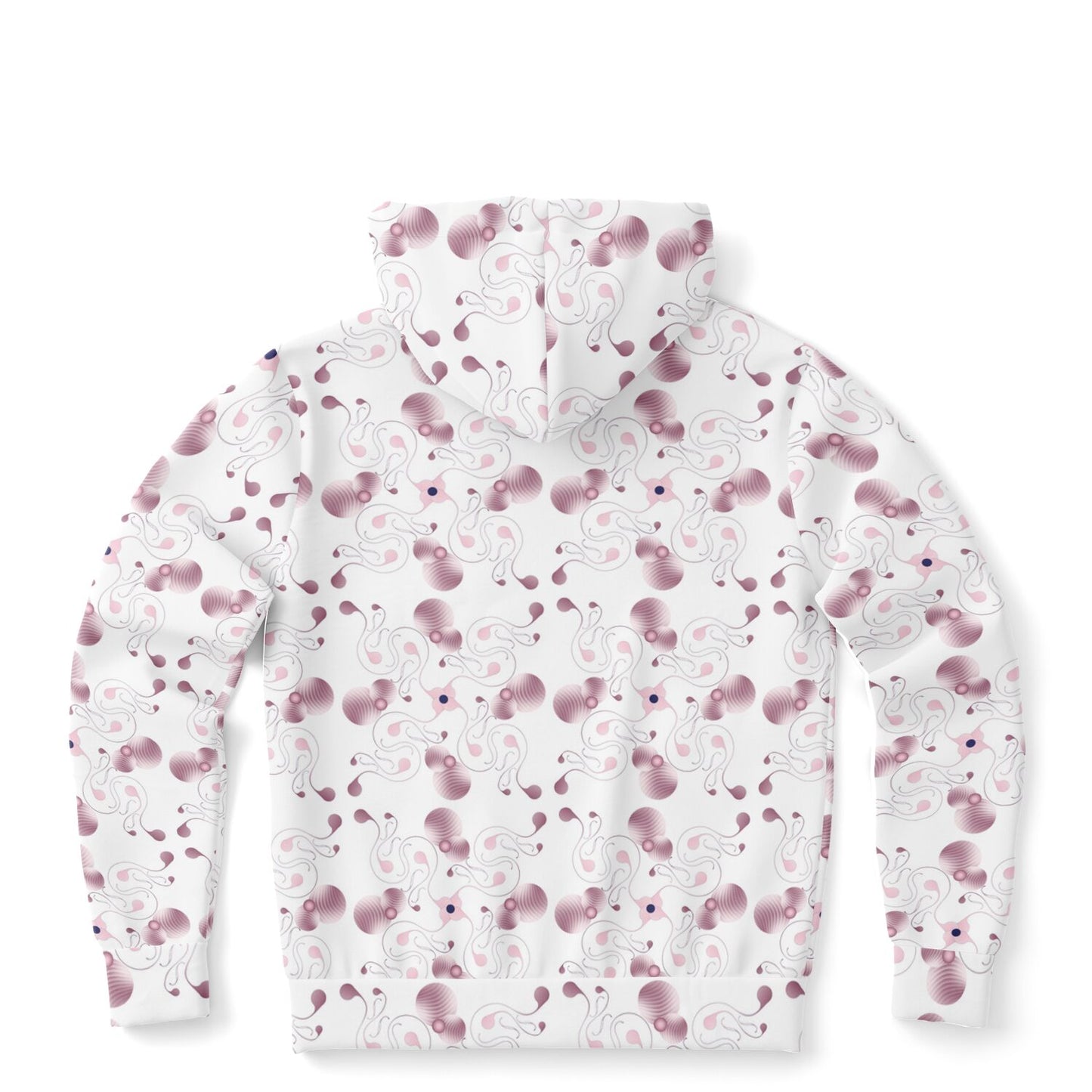 Fashion Zip-Up Hoodie - AOP Kukloso Abstractical No 57 Pink, shapes on White - Free Shipping