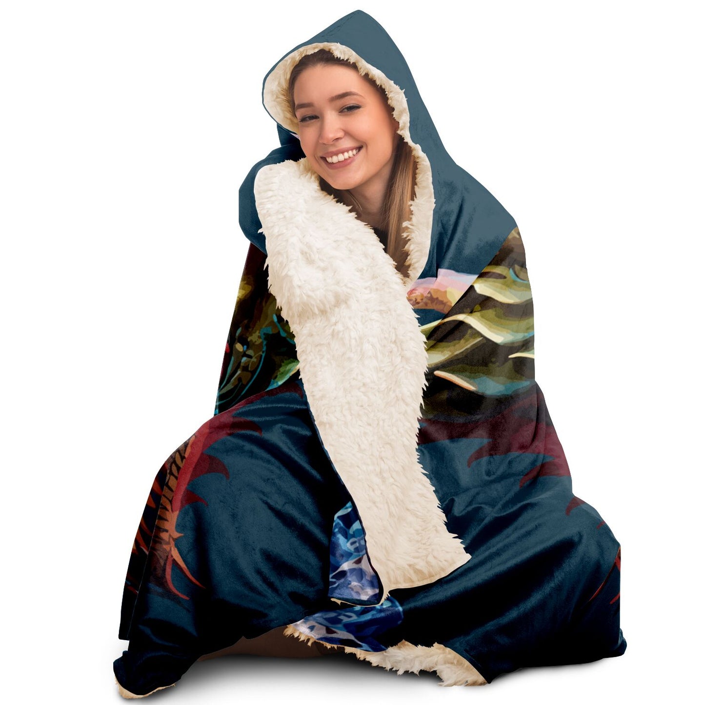 Hooded Blanket - AOP Kukloso Two Dragons No 1 - Free Shipping