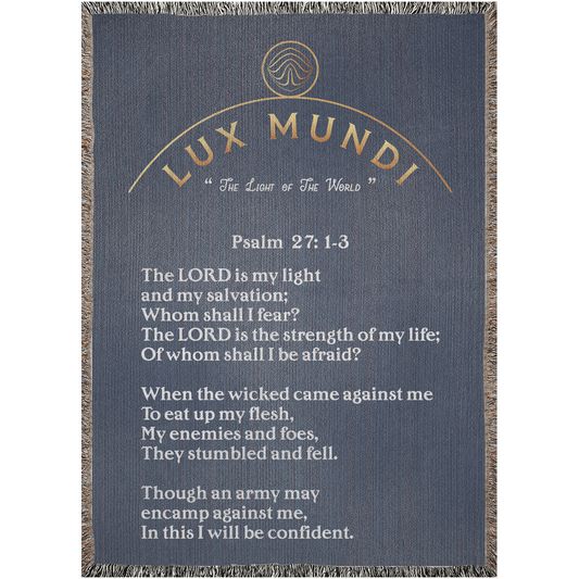 Woven Blankets Kukloso 'Lux Mundi' No 6 Psalm 27:1-3 Version 1 - Free Shipping