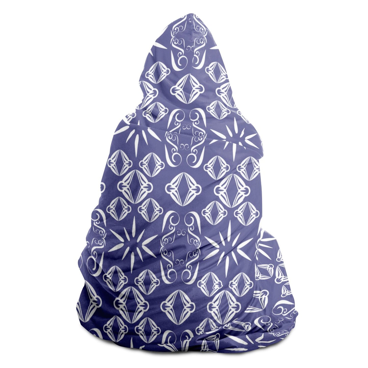 Hooded Blanket - AOP Kukloso Abstractical No 43 Shapes on Periwinkle - Free Shipping