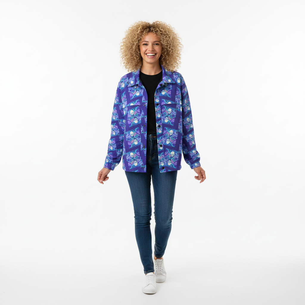 AOP Unisex Casual Lapel Jacket Kukloso Space Faces Everywhere