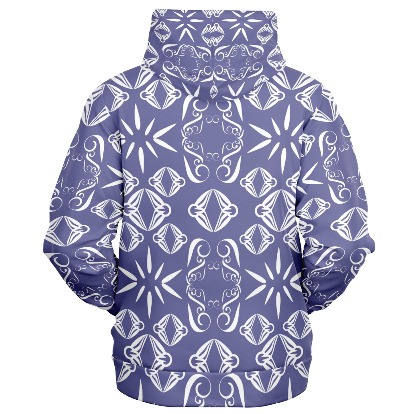 Fashion Zip-Up Hoodie - AOP  Kukloso Abstractical No 43 Periwinkle on White - Free Shipping