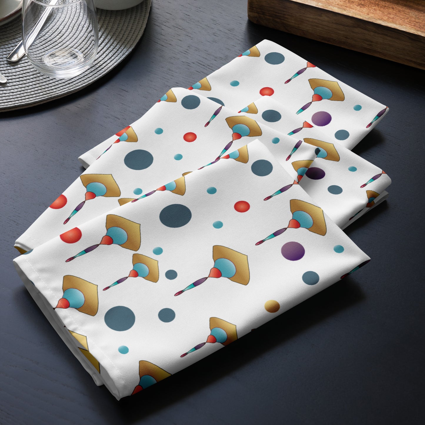 Cloth napkin set  Kukloso Abstractical Pattern No 166 - Free Shipping