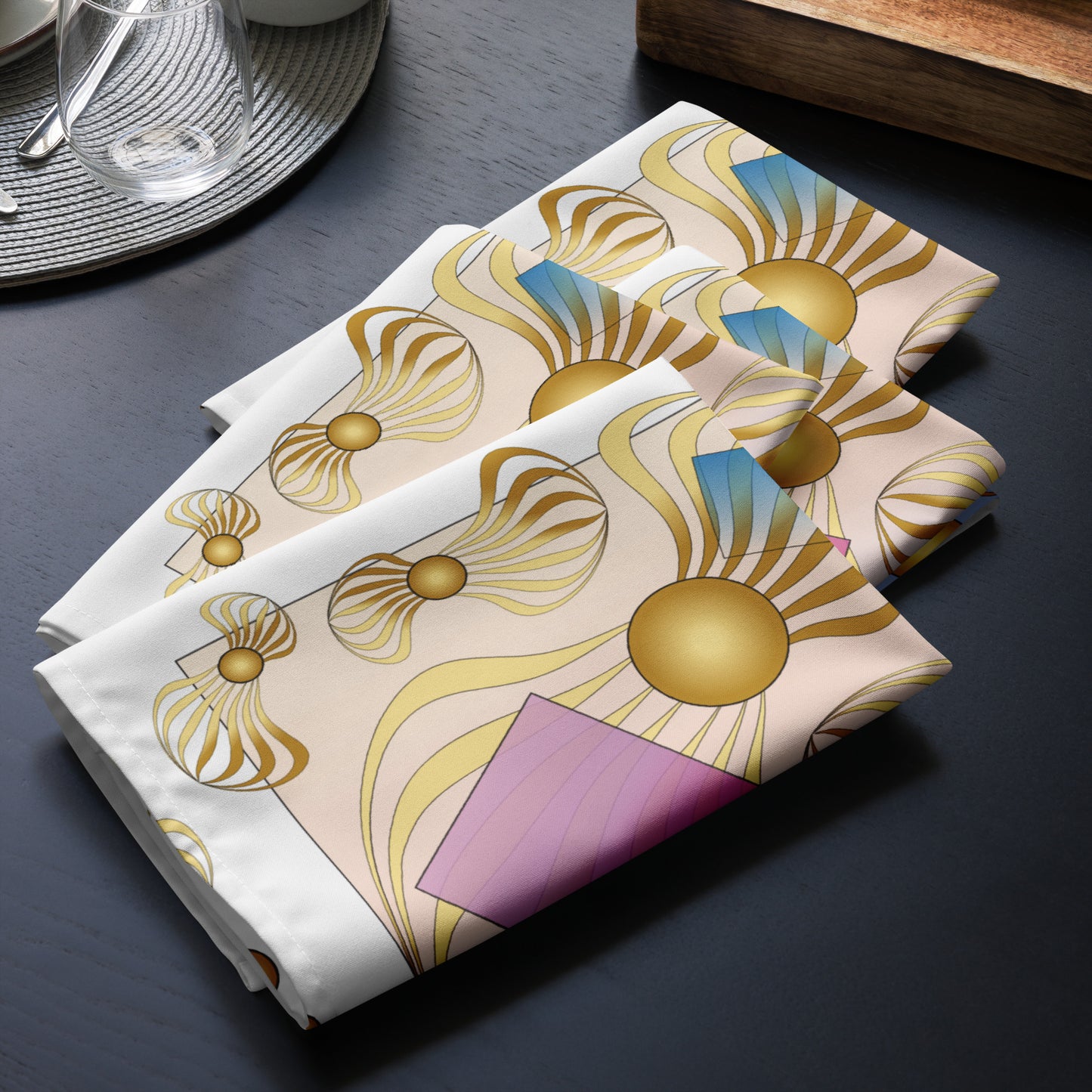 Cloth napkin set Kukloso Abstractical Pattern No 214 - Free Shipping