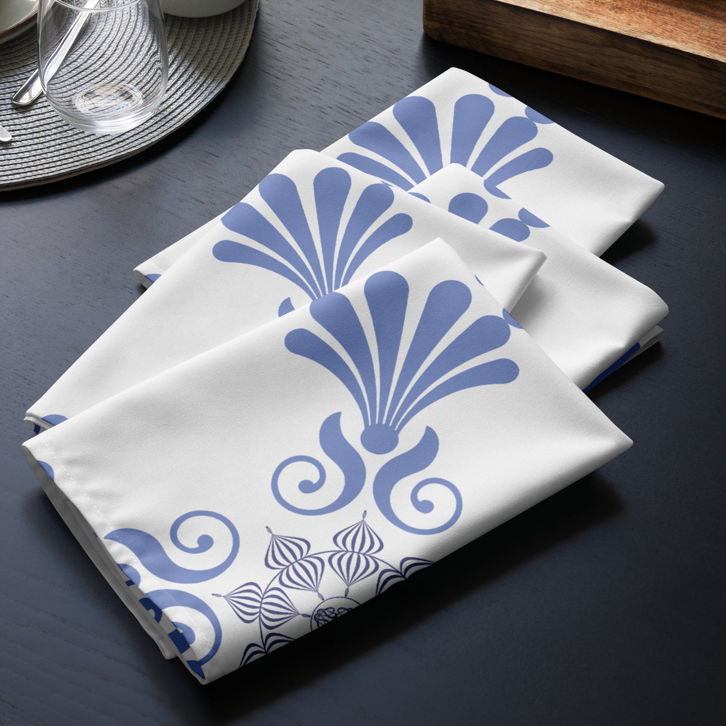 Cloth napkin set Kukloso Four Fleuron Fans - Free Shipping