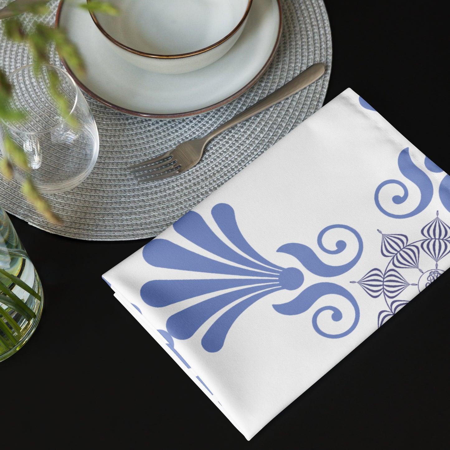 Cloth napkin set Kukloso Four Fleuron Fans - Free Shipping