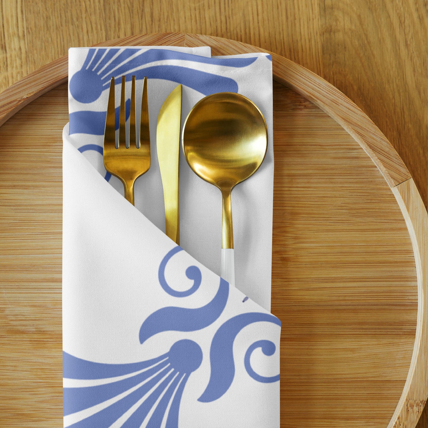 Cloth napkin set Kukloso Four Fleuron Fans - Free Shipping