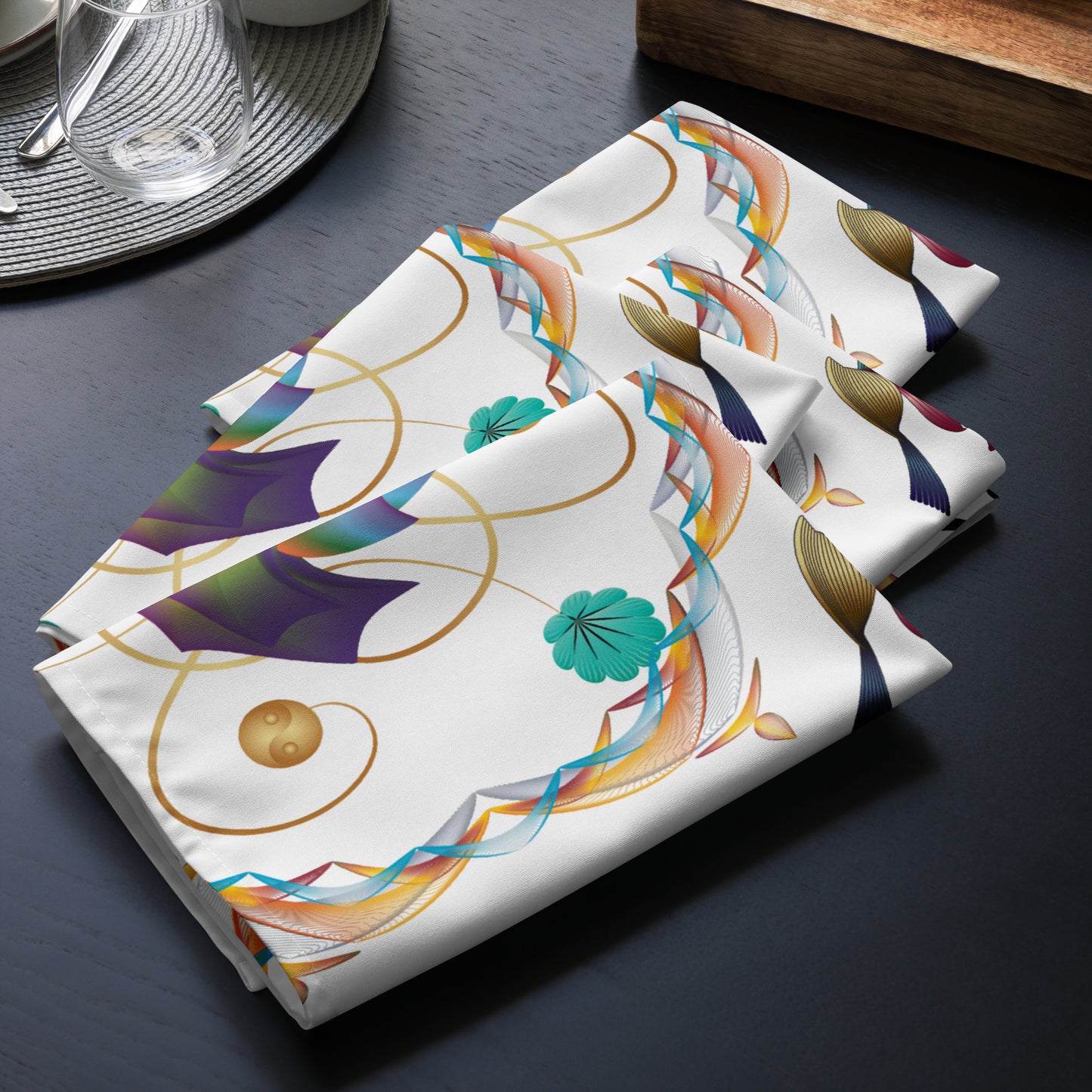 Cloth napkin set Kukloso Fleurons No 15 - Free Shipping