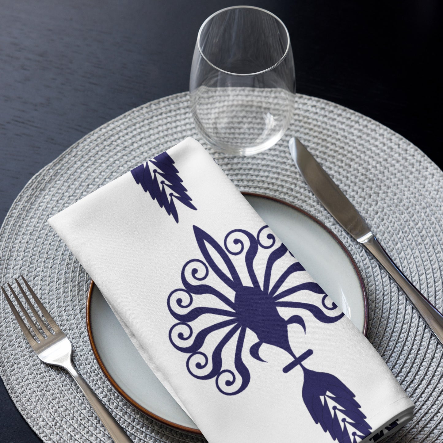 Cloth napkin set  Kukloso Ancient Geometrica No 21- Free Shipping