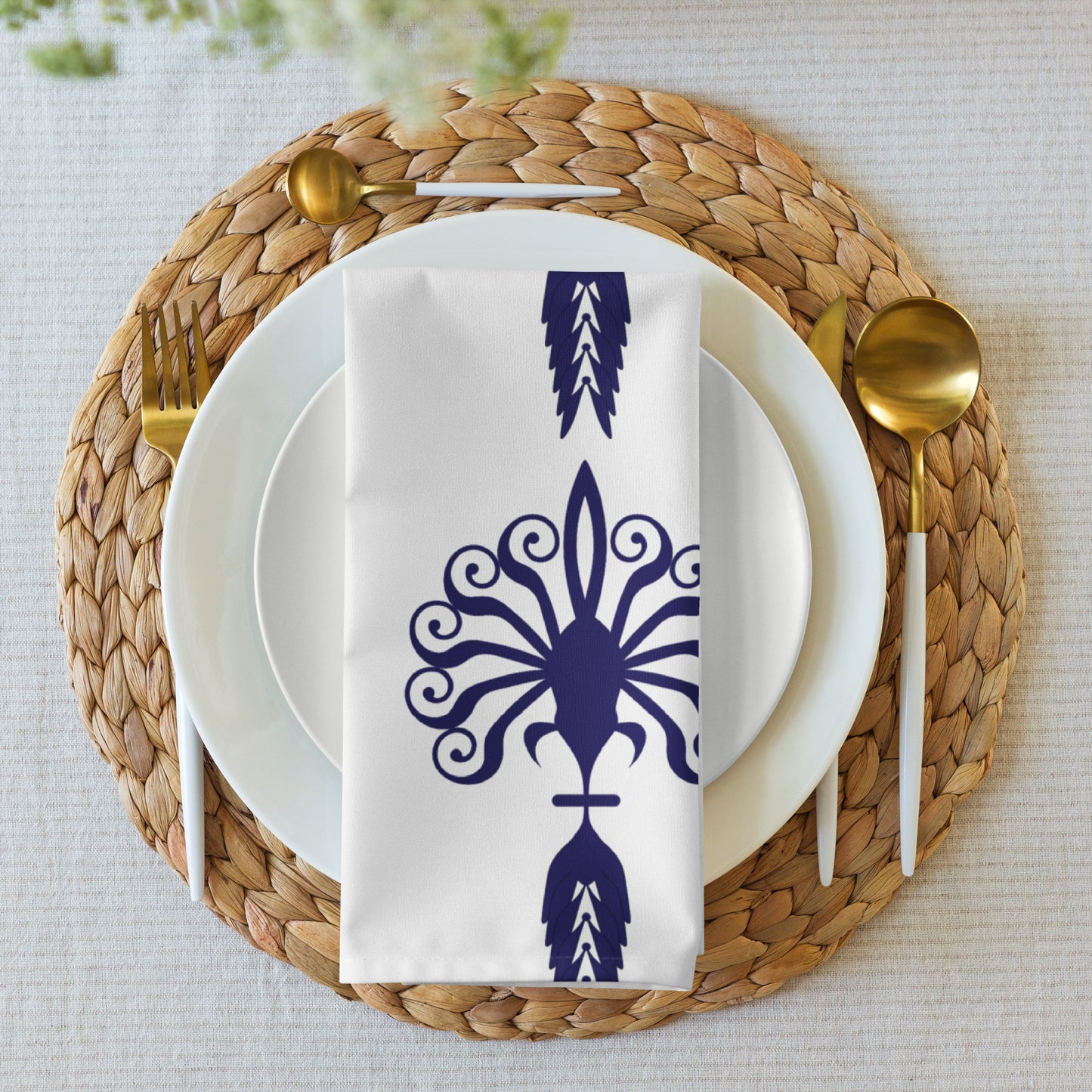 Cloth napkin set  Kukloso Ancient Geometrica No 21- Free Shipping