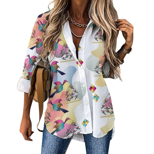 Long Sleeve Shirt Blouse Kukloso Abstract No 1698