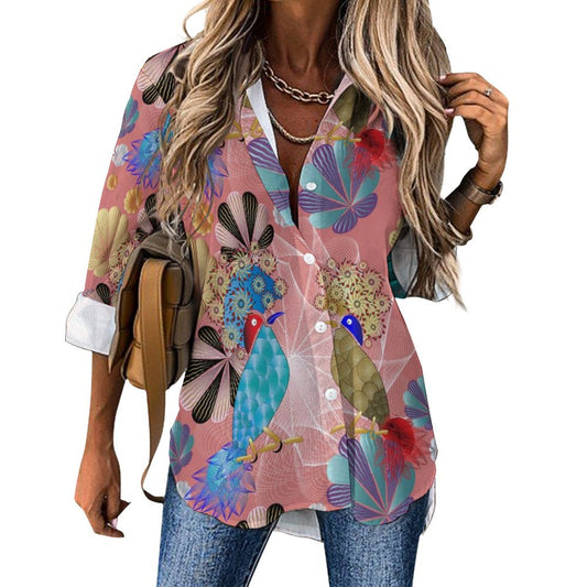 Long Sleeve Shirt Blouse Kukloso Abstract No 409