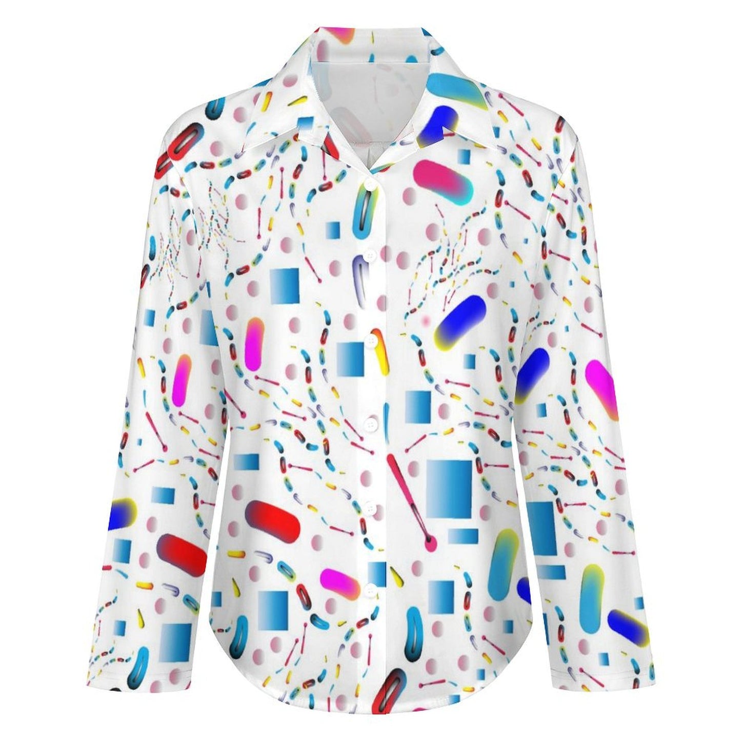 Long Sleeve Shirt Blouse Kukloso Abstract No 411