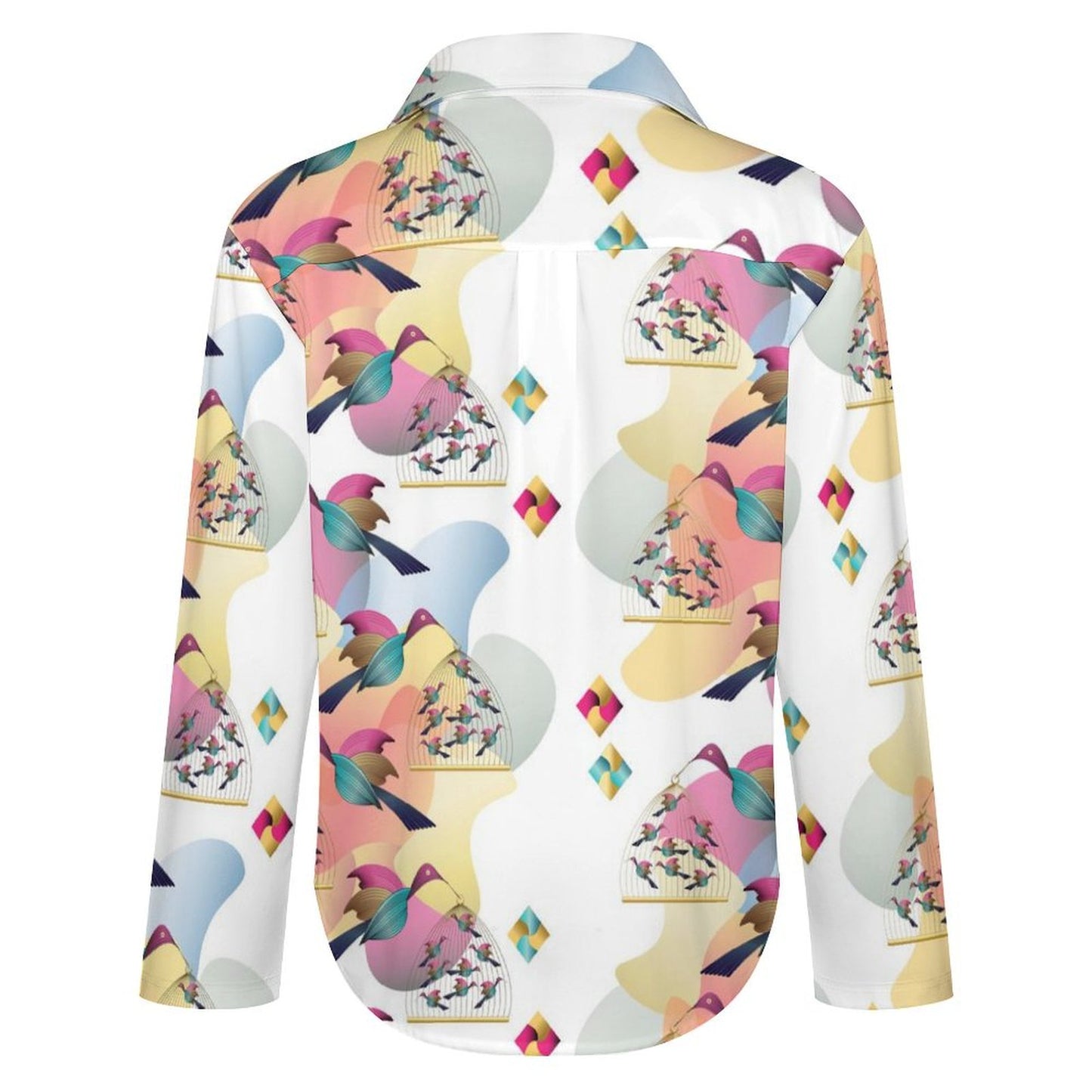 Long Sleeve Shirt Blouse Kukloso Abstract No 1698