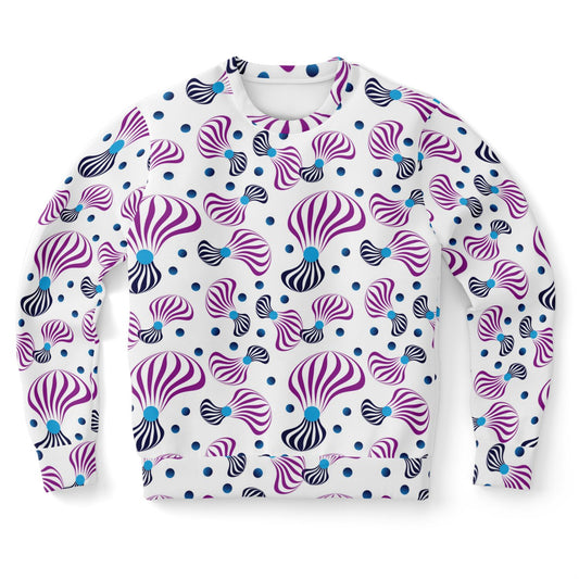 Athletic Sweatshirt - AOP  Kukloso Whimsical No 95 Pink, Navy Abstract Spirals - Free Shipping